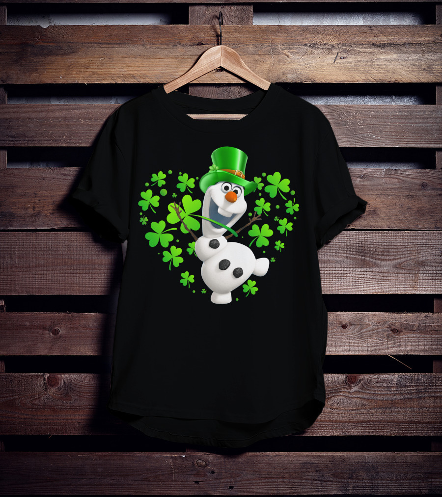 Olaf St. Patrick's Day Green Shamrocks And Hat T-Shirt