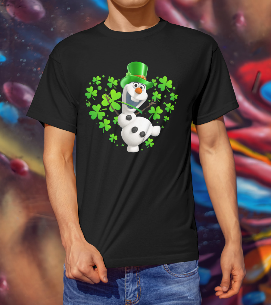 Olaf St. Patrick's Day Green Shamrocks And Hat T-Shirt