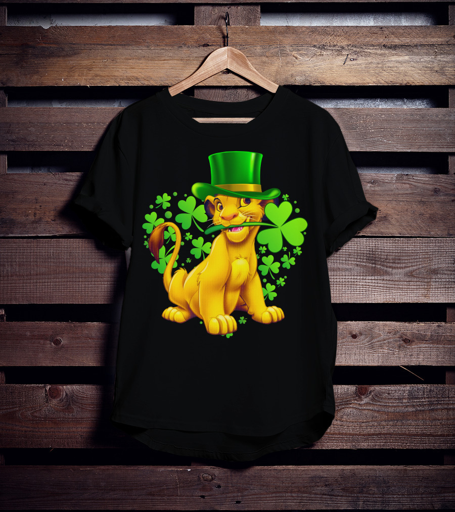 Simba Green Hat Shamrock Heart T-Shirt