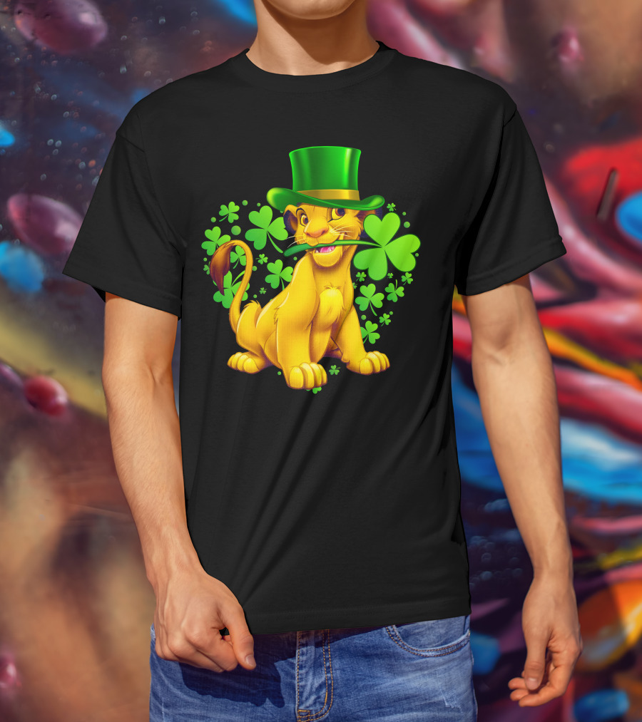 Simba Green Hat Shamrock Heart T-Shirt