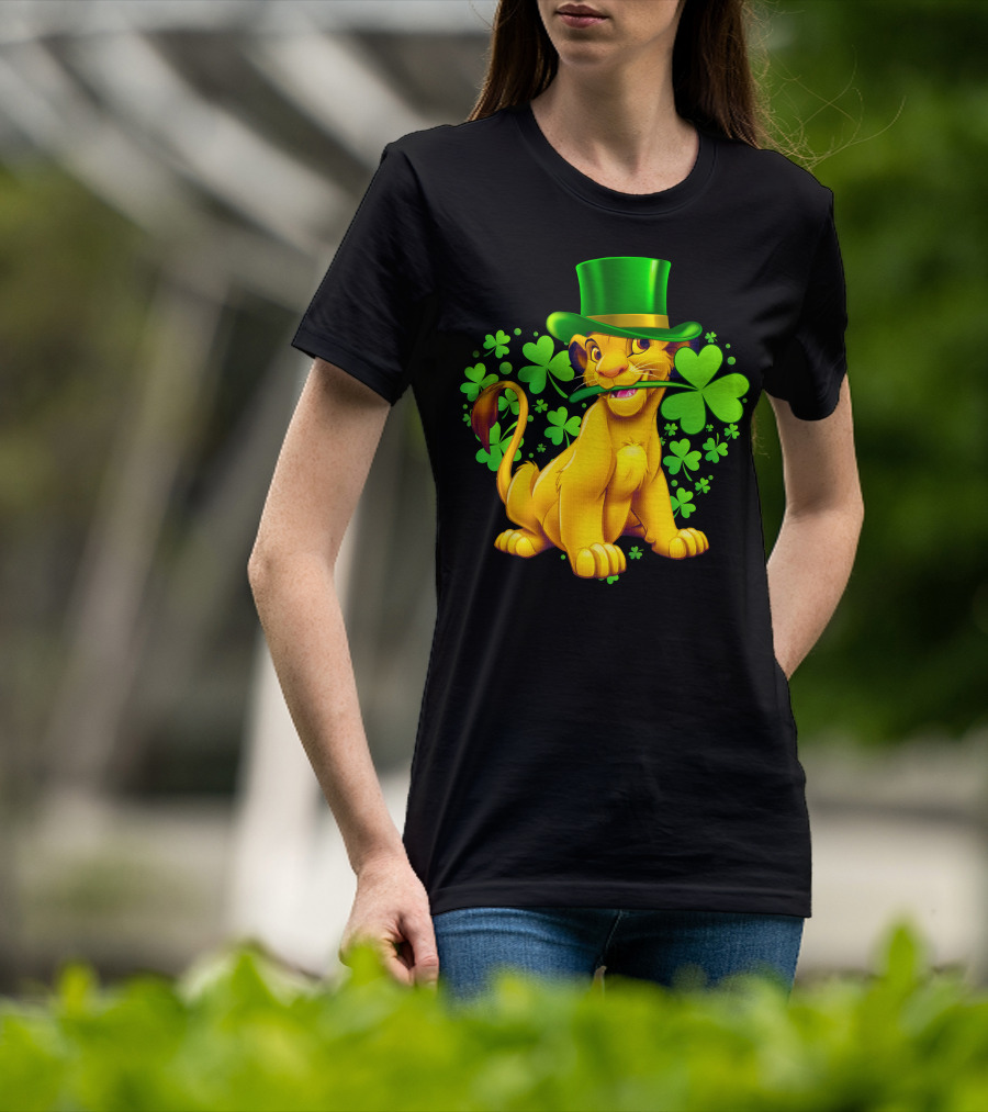 Simba Green Hat Shamrock Heart T-Shirt