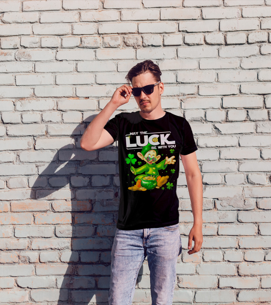 May The Luck Be With You Dopey Coins Shamrock Pot T-Shirt