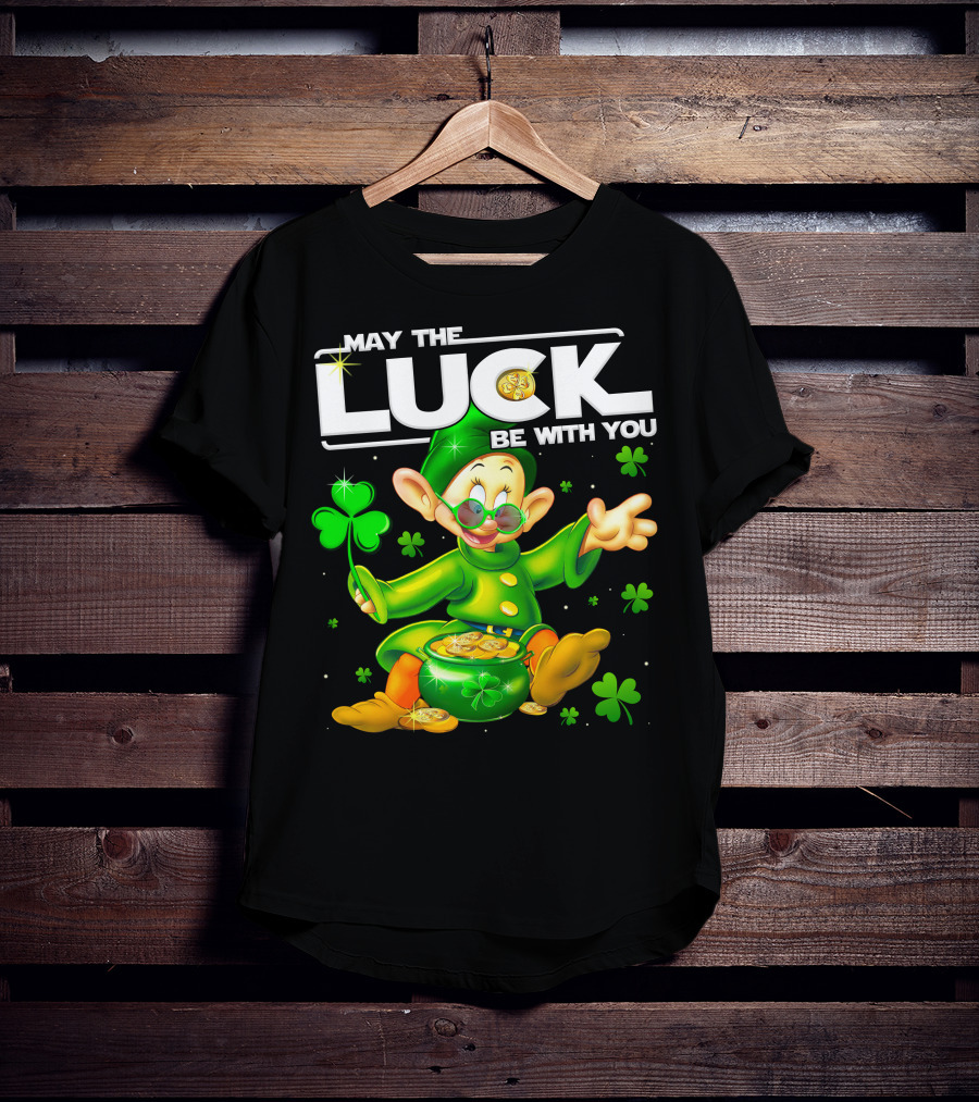 May The Luck Be With You Dopey Coins Shamrock Pot T-Shirt
