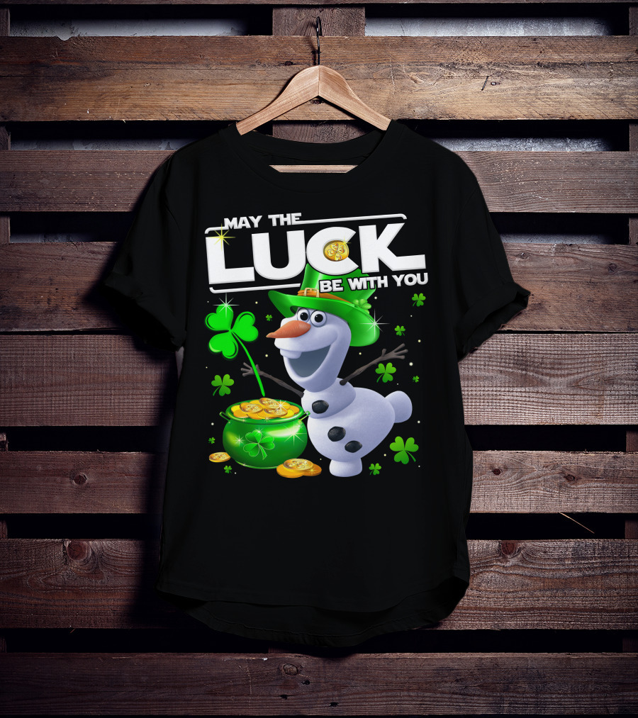 May The Luck Be With You Olaf St. Patrick's Day Theme T-Shirt