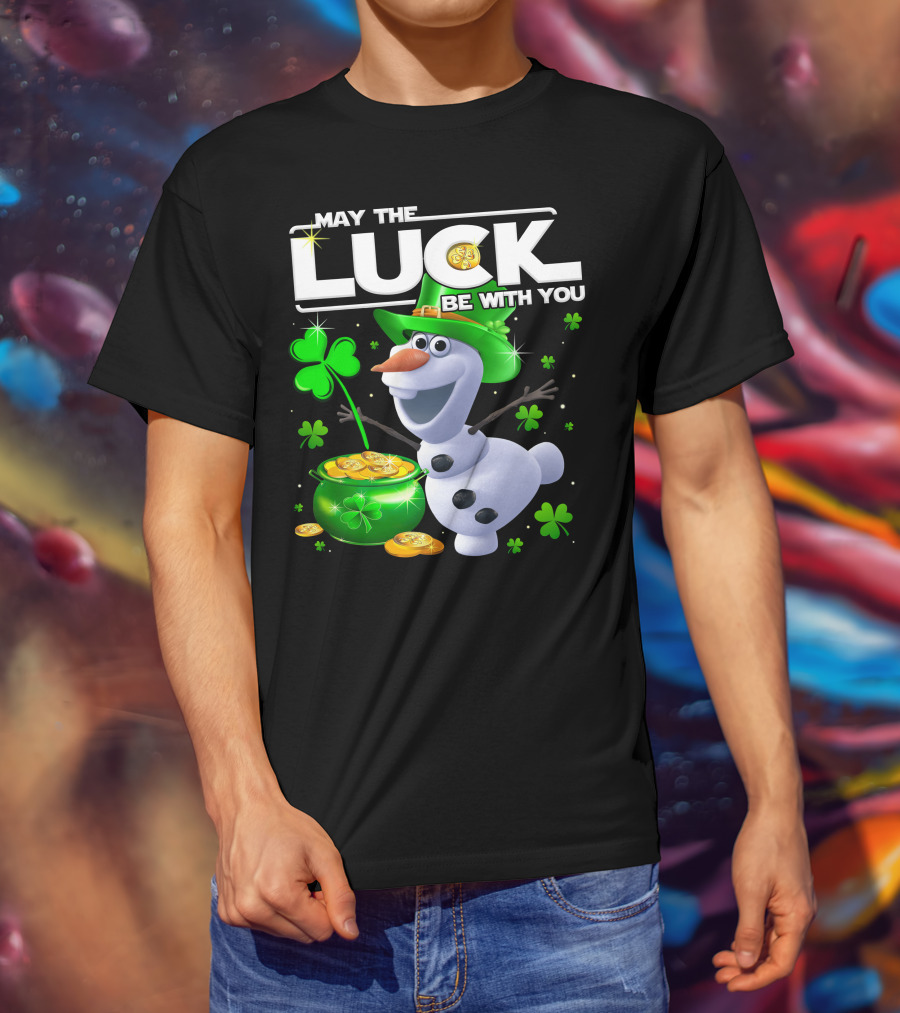 May The Luck Be With You Olaf St. Patrick's Day Theme T-Shirt