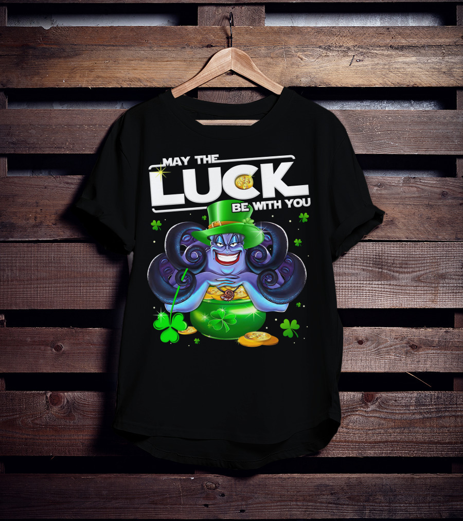 May The Luck Be With You Ursula Clovers And Gold Coins T-Shirt