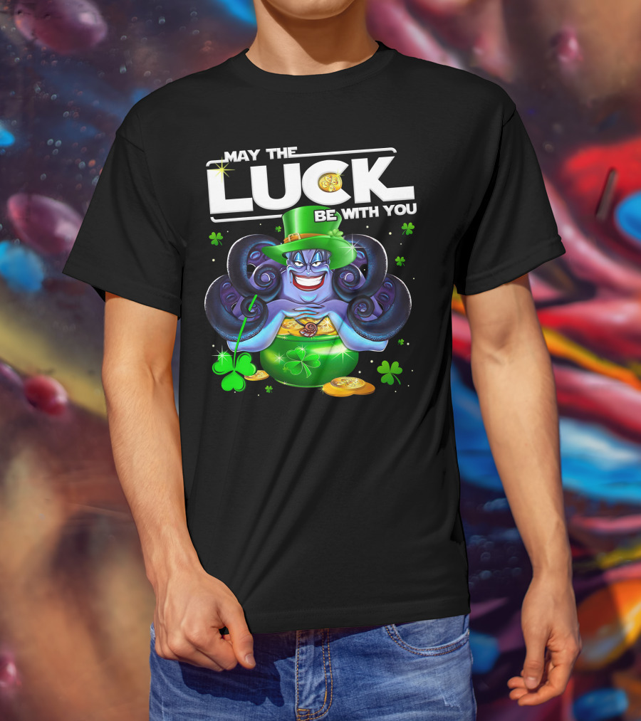 May The Luck Be With You Ursula Clovers And Gold Coins T-Shirt