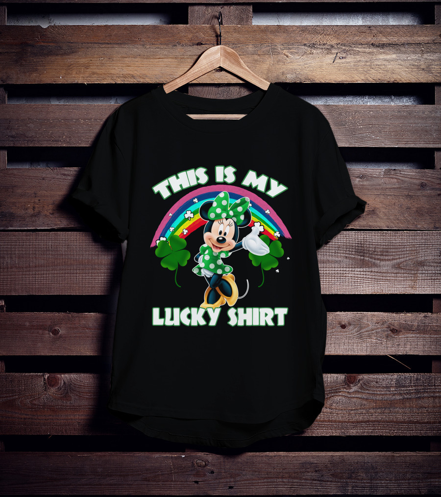 This Is My Lucky Shirt Minnie Rainbow Shamrock T-Shirt