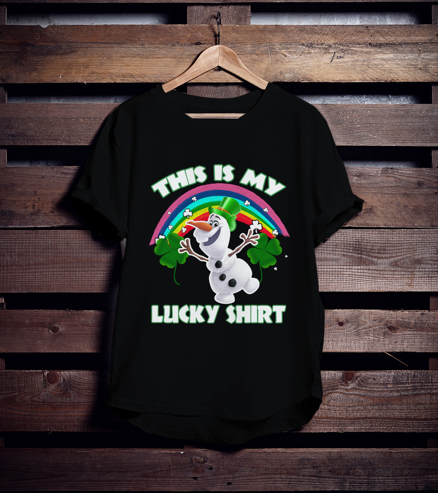 This Is My Lucky Shirt Olaf Rainbow And Shamrocks T-Shirt