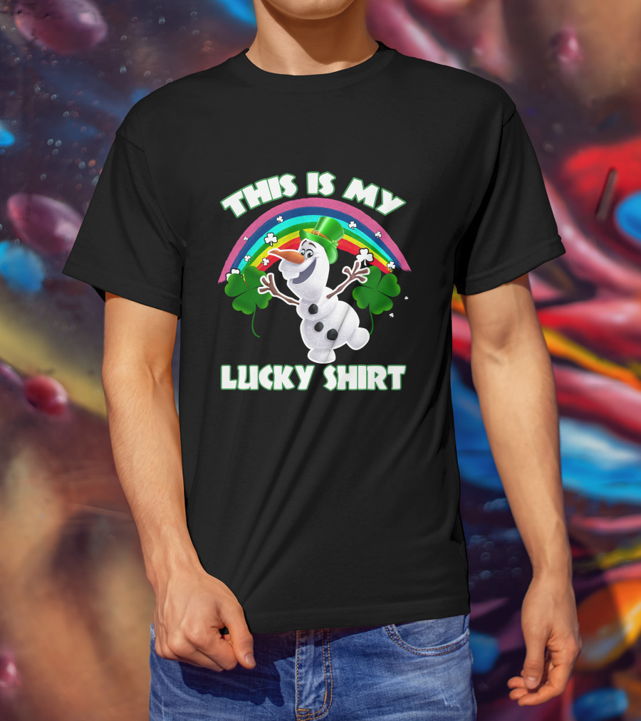 This Is My Lucky Shirt Olaf Rainbow And Shamrocks T-Shirt
