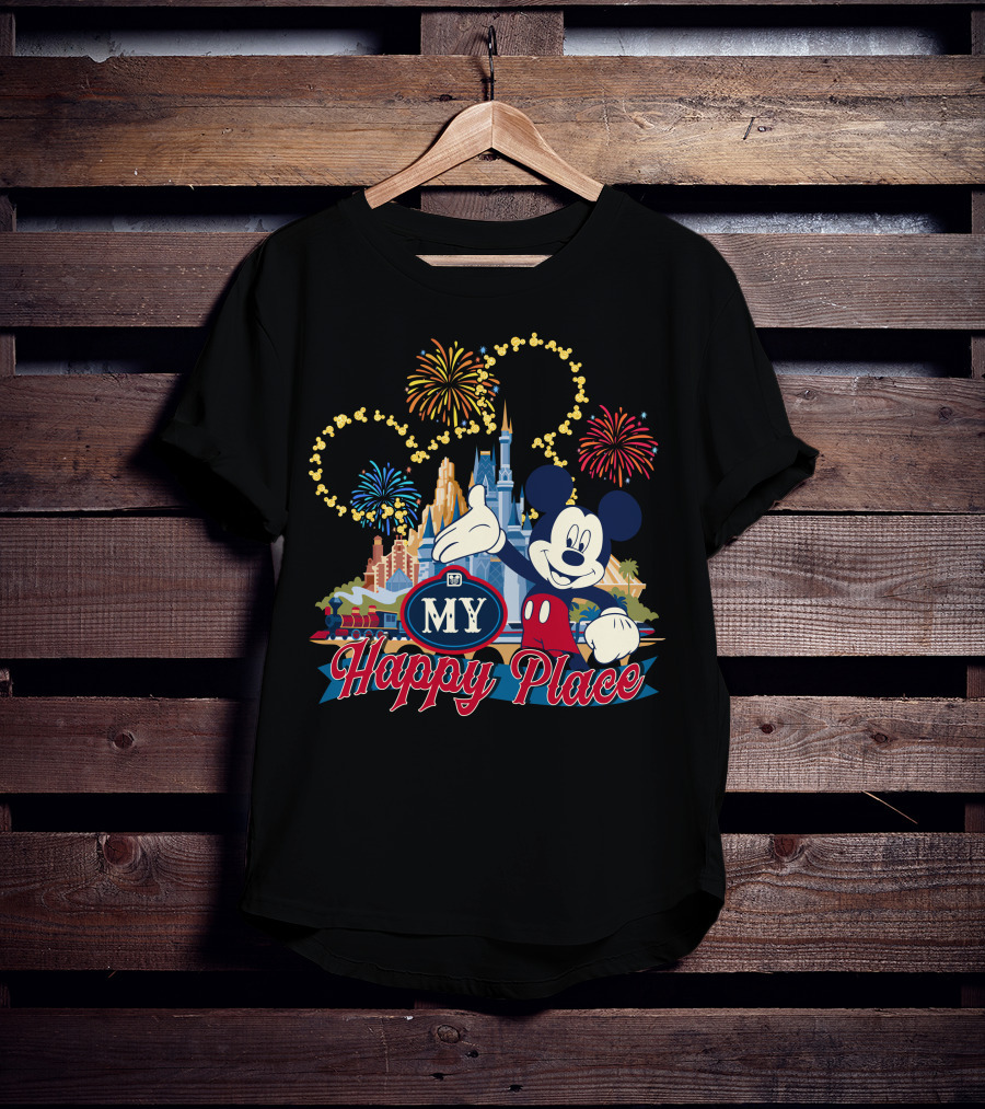 My Happy Place Mickey Magic Fireworks Castle T-Shirt