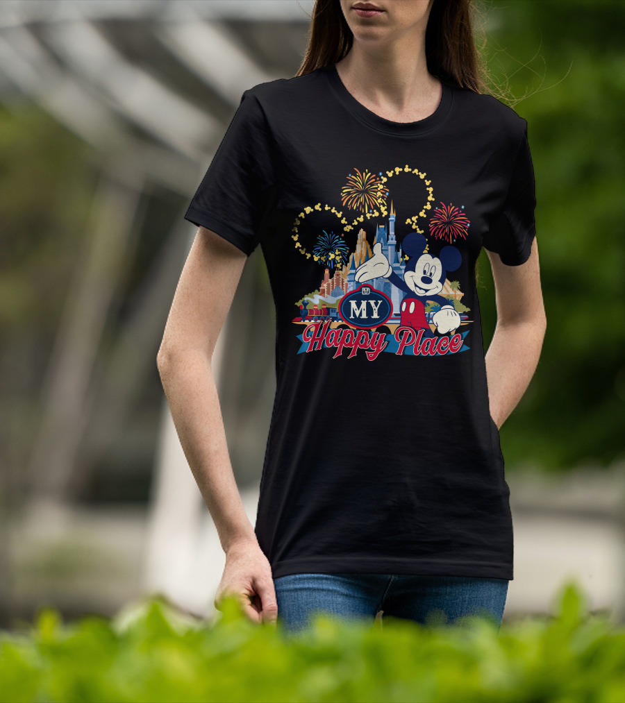 My Happy Place Mickey Magic Fireworks Castle T-Shirt