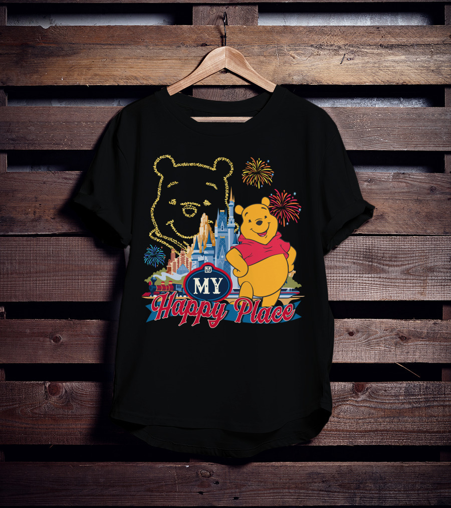 My Happy Place Pooh Fireworks Magic Kingdom T-Shirt