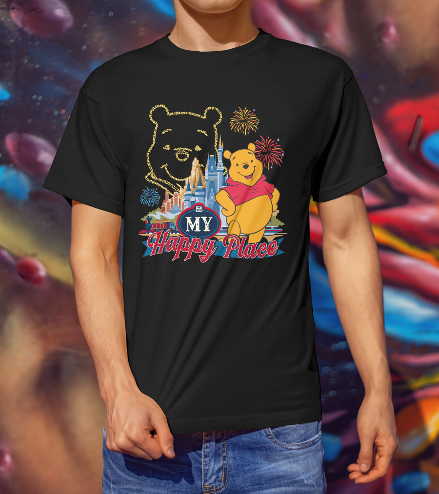 My Happy Place Pooh Fireworks Magic Kingdom T-Shirt