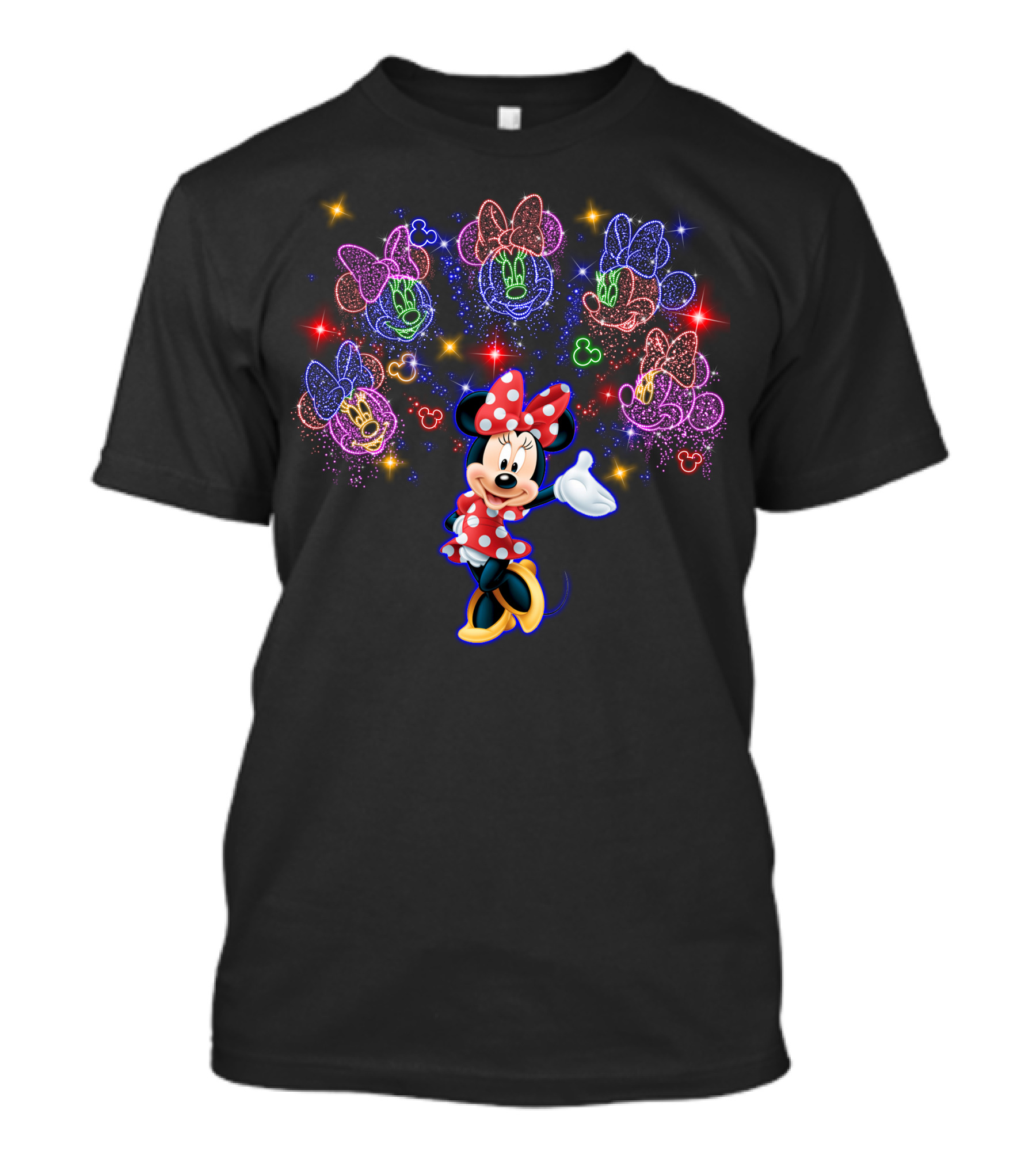 Disney Minnie Mouse Colorful Neon Lights Magic T-Shirt