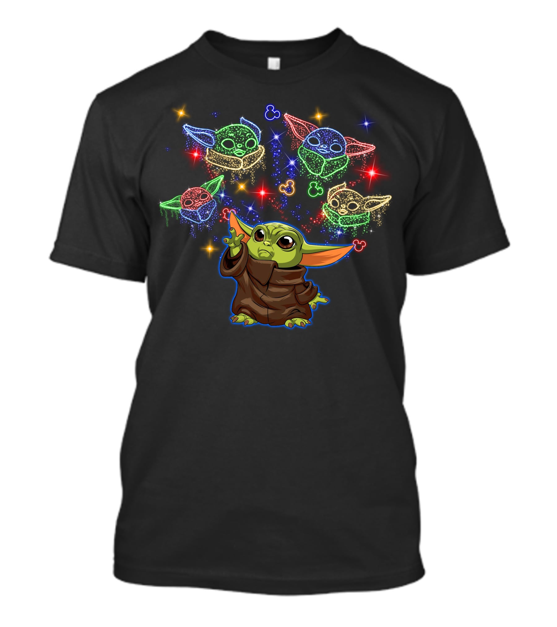 Baby Yoda Colorful Sparkling Ears Magic T-Shirt