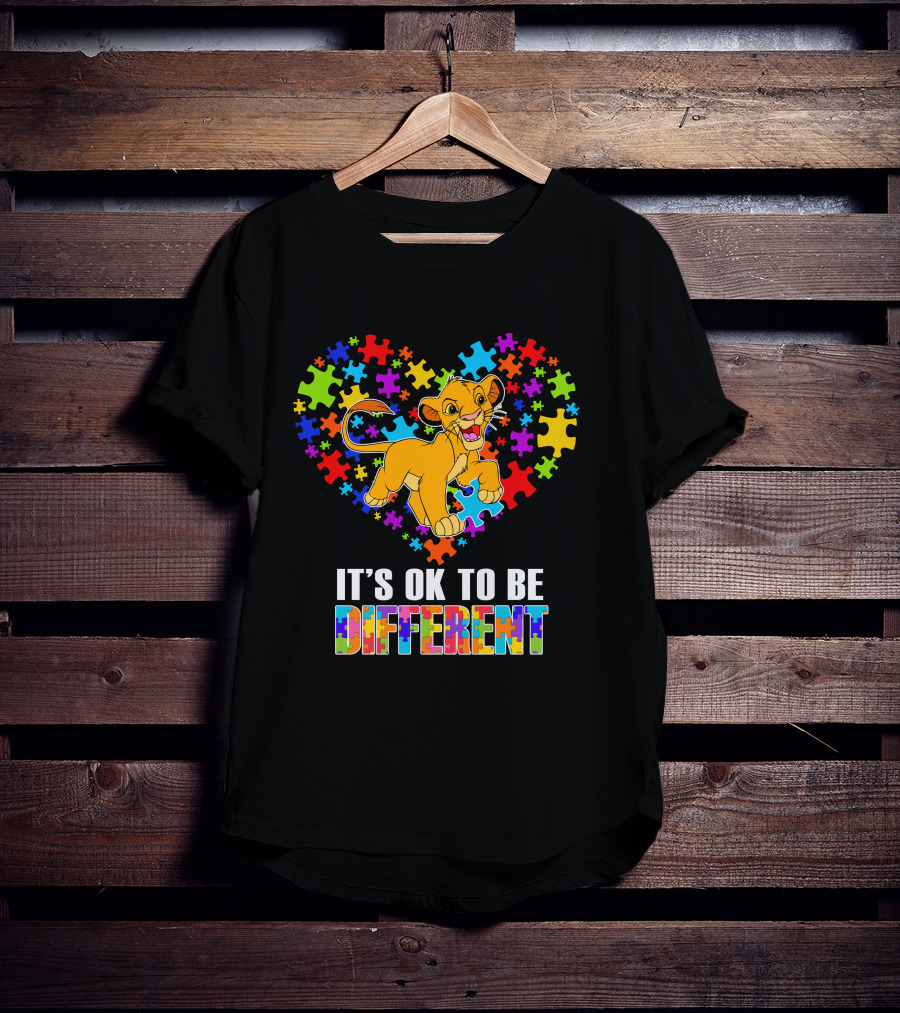 Simba It's Ok To Be Different Puzzle Heart T-Shirt