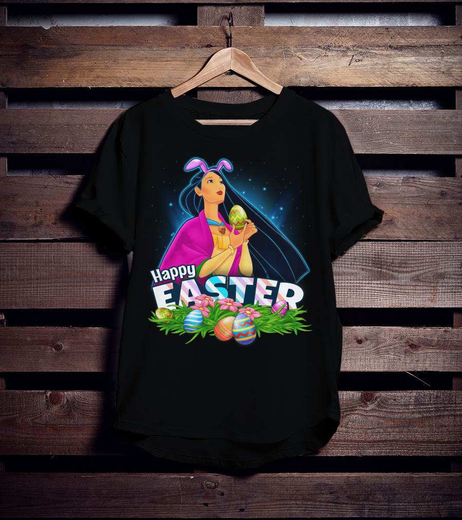 POCAHONTAS Happy Easter Bunny Ears And Eggs T-Shirt