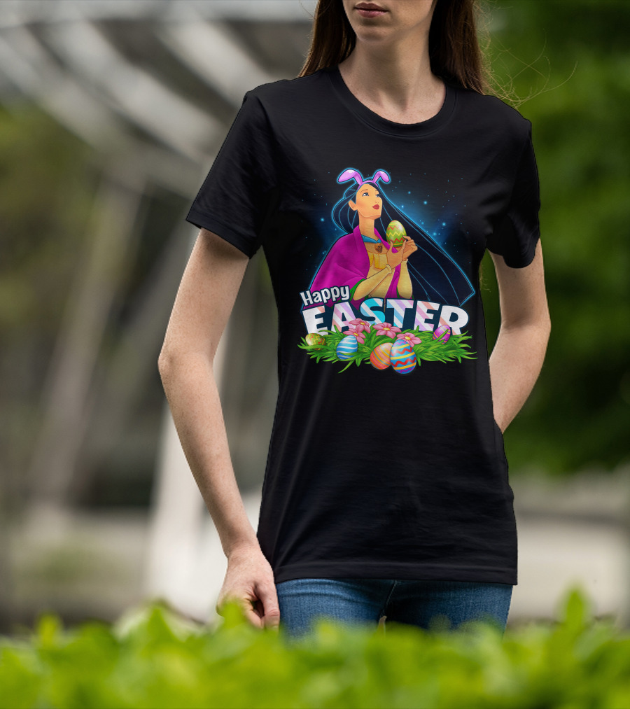 POCAHONTAS Happy Easter Bunny Ears And Eggs T-Shirt