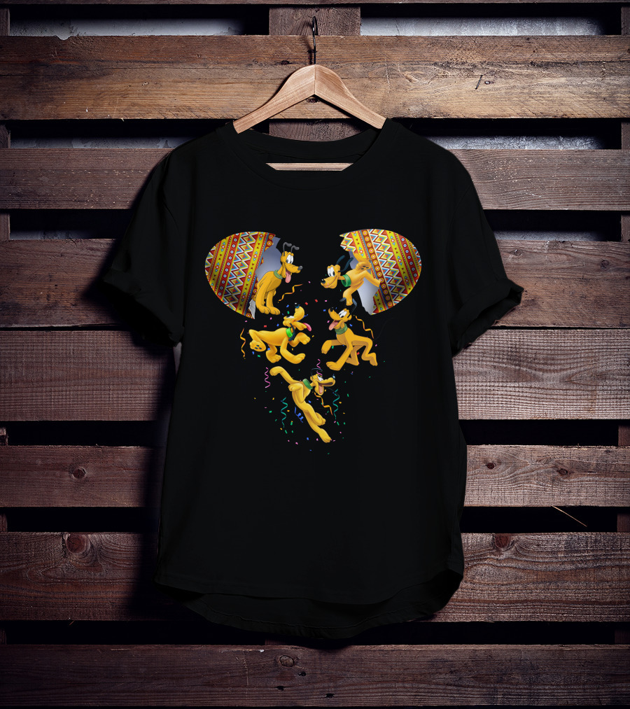 Mickey Mouse Pluto Celebratory Confetti Explosion T-Shirt