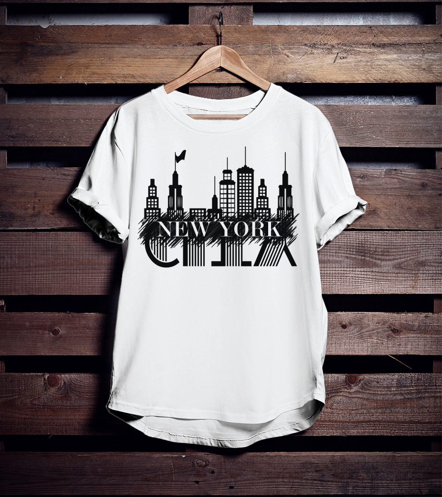 NEW YORK CITY Skyline Architecture Illustration With Skyscrapers T-Shirt