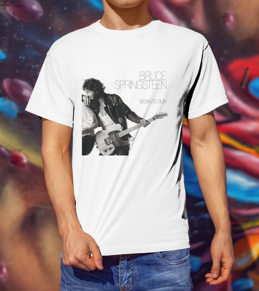 Bruce Springsteen Born To Run Double Sided Retro Music Iconography T-Shirt