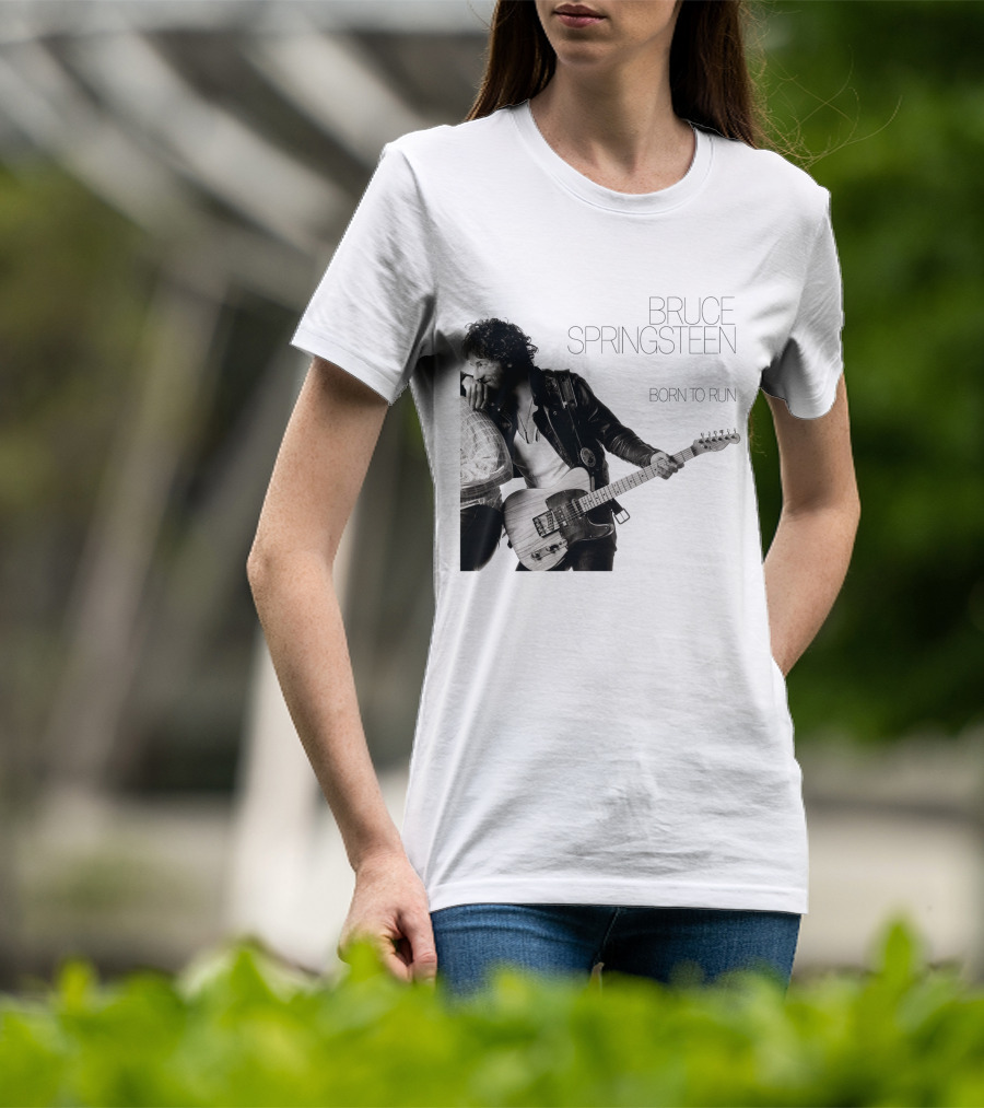 Bruce Springsteen Born To Run Double Sided Retro Music Iconography T-Shirt