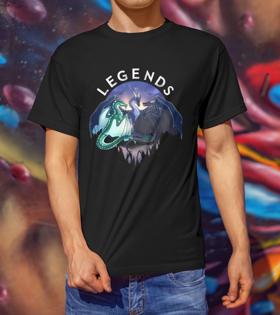 Wings Of Fire Legends Dragons Under Starry Sky T-Shirt