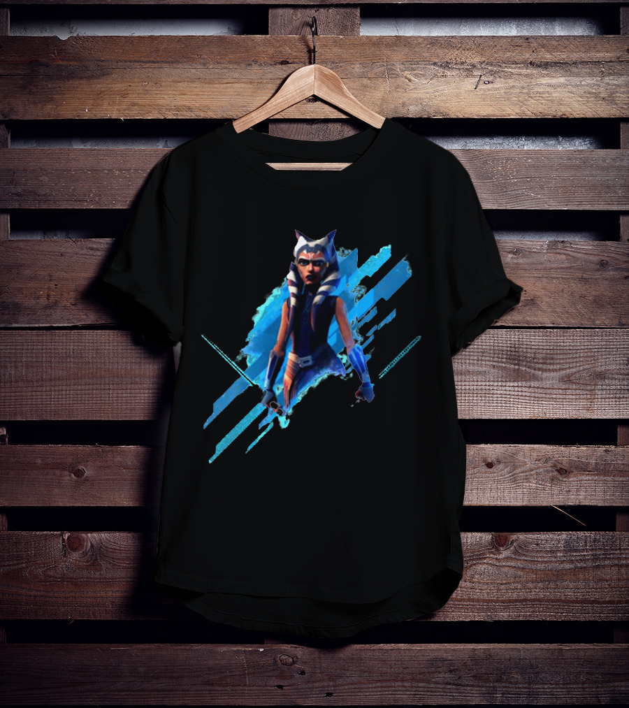 Ahsoka Tano Digital Blue Lightsaber T-Shirt