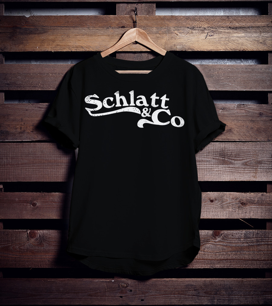 Schlatt And Co Retro Style Logo With Vintage Font Elements T-Shirt