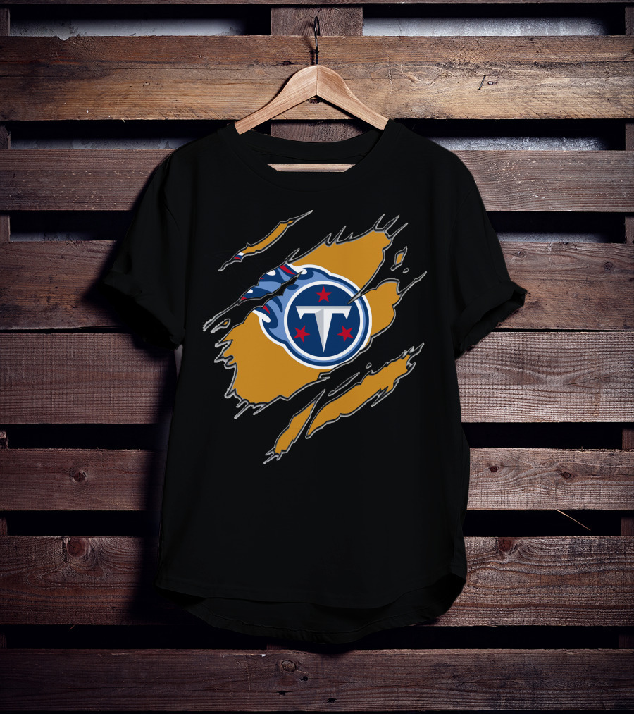 Tennessee Titans Logo Ripped Effect T-Shirt