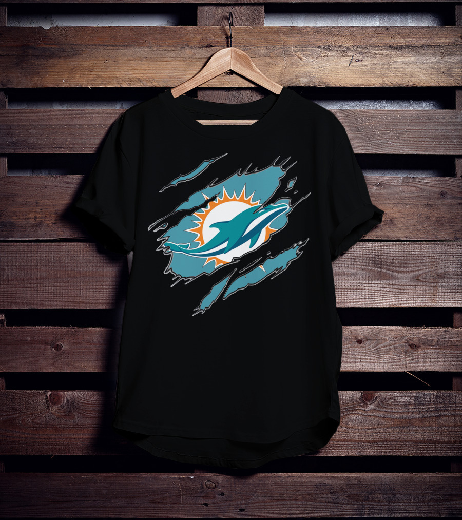 Miami Dolphins Ripped Claw Marks T-Shirt