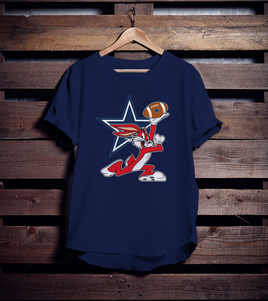 Dallas Cowboys Bunny Holding Football Star T-Shirt