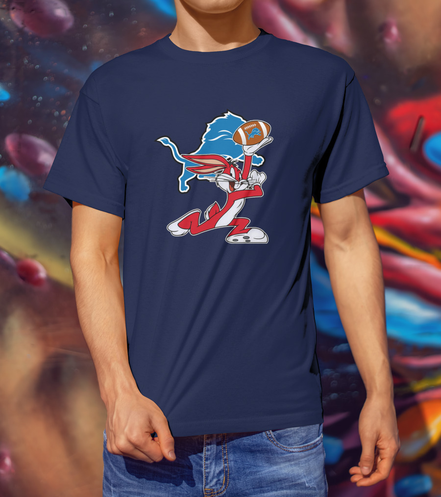 Detroit Lions Bugs Bunny Chiefs Crossover T-Shirt