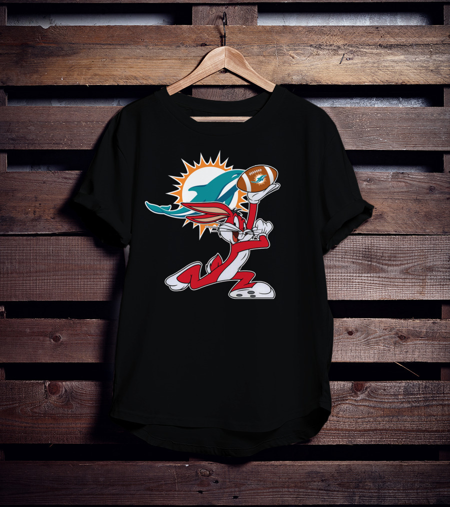 Miami Dolphins Bunny Football Fan T-Shirt