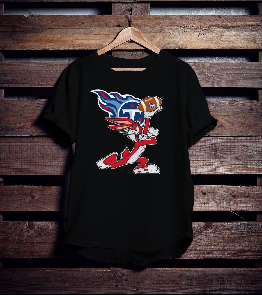 Tennessee Titans Bunny Carrying Football With Titans T-Shirt