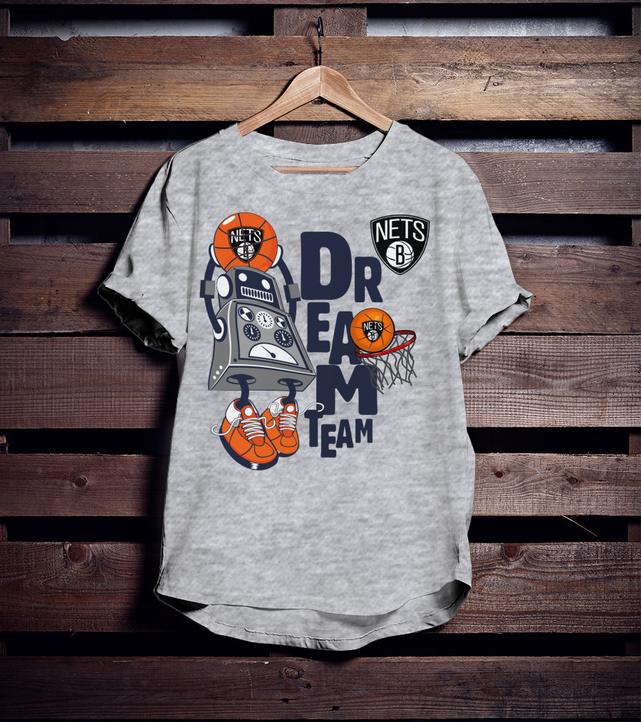 Brooklyn Nets Dream Team Robot Basketball Fantasy T-Shirt
