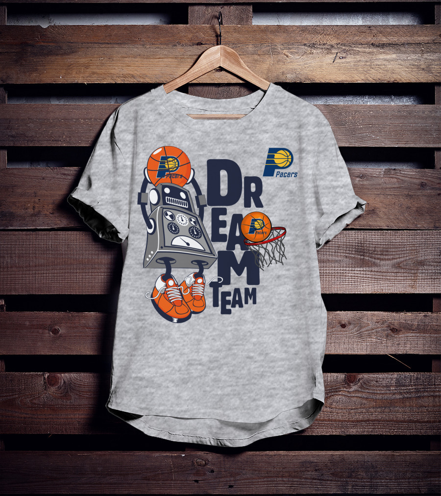 Indiana Pacers Dream Team Robot Basketball Sneakers Hoops T-Shirt