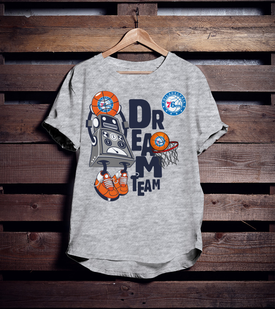 Philadelphia 76ers Robot Basketball Dream Team T-Shirt