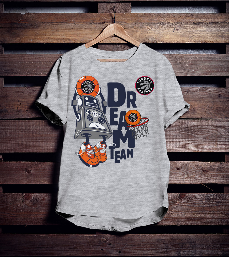 Toronto Raptors Dream Team Robot Basketball Hoops Sneakers T-Shirt