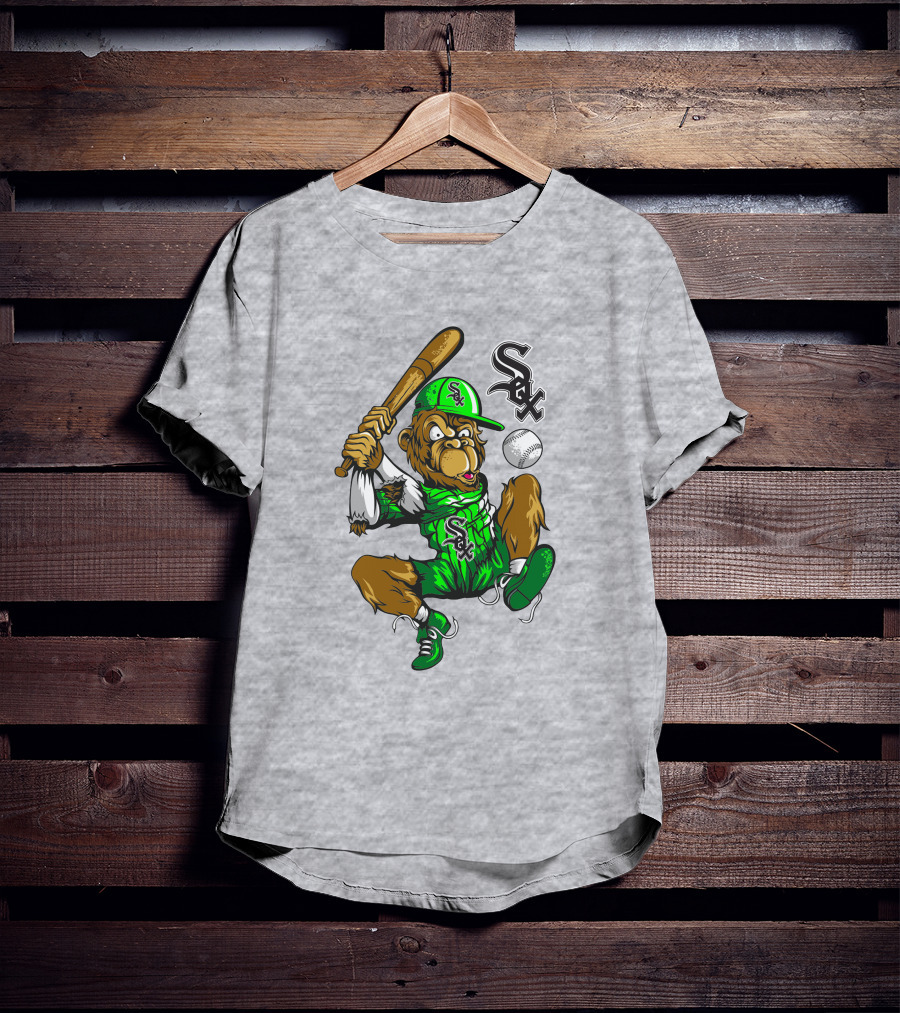 Chicago White Sox Baseball Cartoon Character Batter With Sox T-Shirt