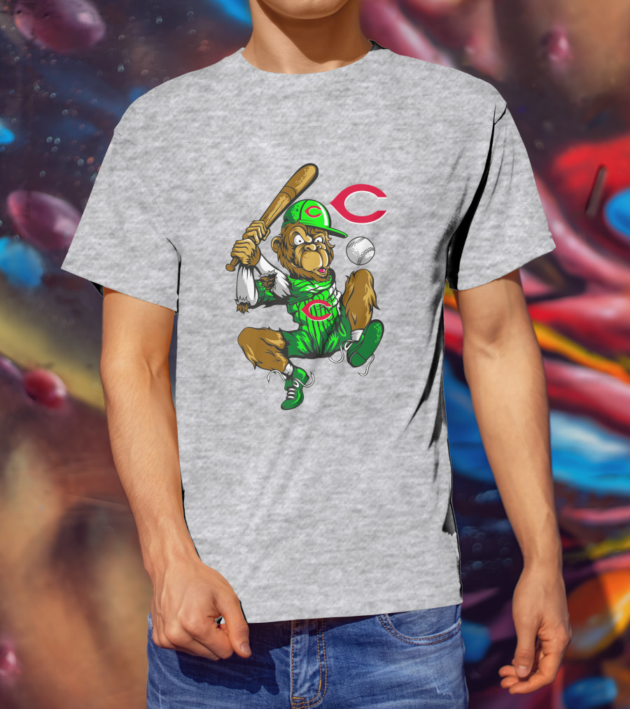 Cincinnati Reds Baseball Gorilla Mascot Home Run T-Shirt