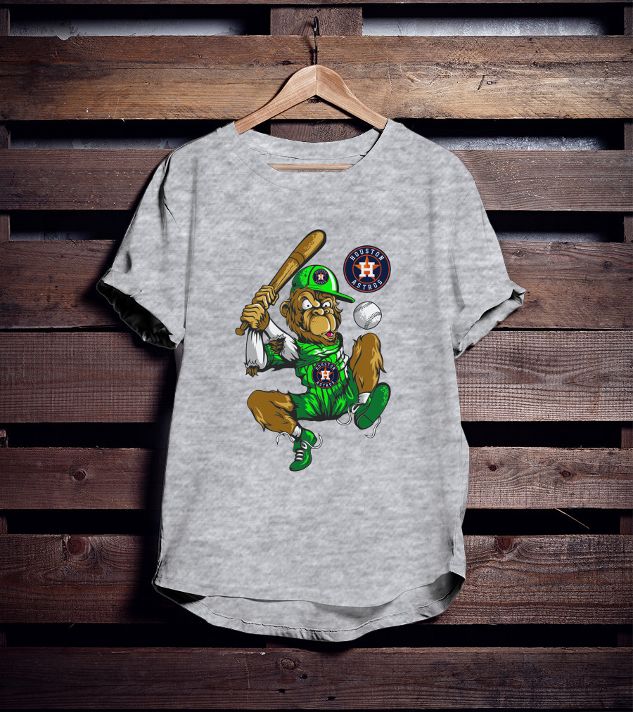 Houston Astros Baseball Monkey Home Run Swing T-Shirt