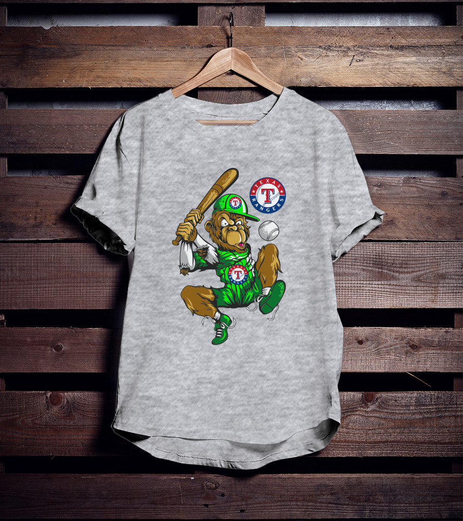 Texas Rangers Home Run Baseball Mascot With Bat T-Shirt