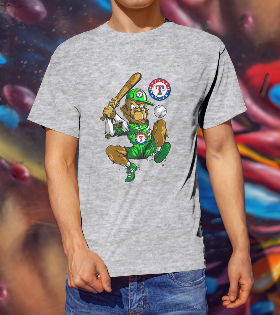 Texas Rangers Home Run Baseball Mascot With Bat T-Shirt
