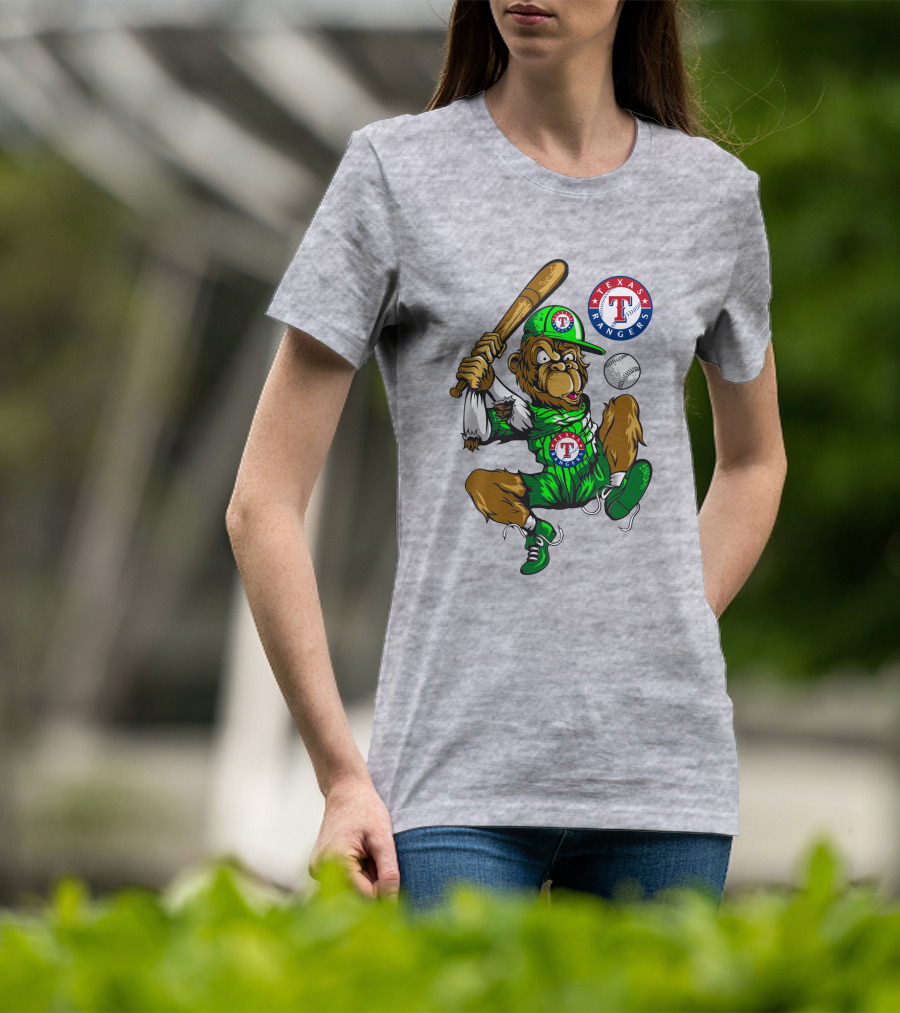 Texas Rangers Home Run Baseball Mascot With Bat T-Shirt