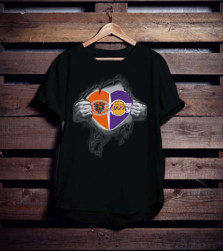 Chicago Bears Los Angeles Lakers It's In My Heart T-Shirt