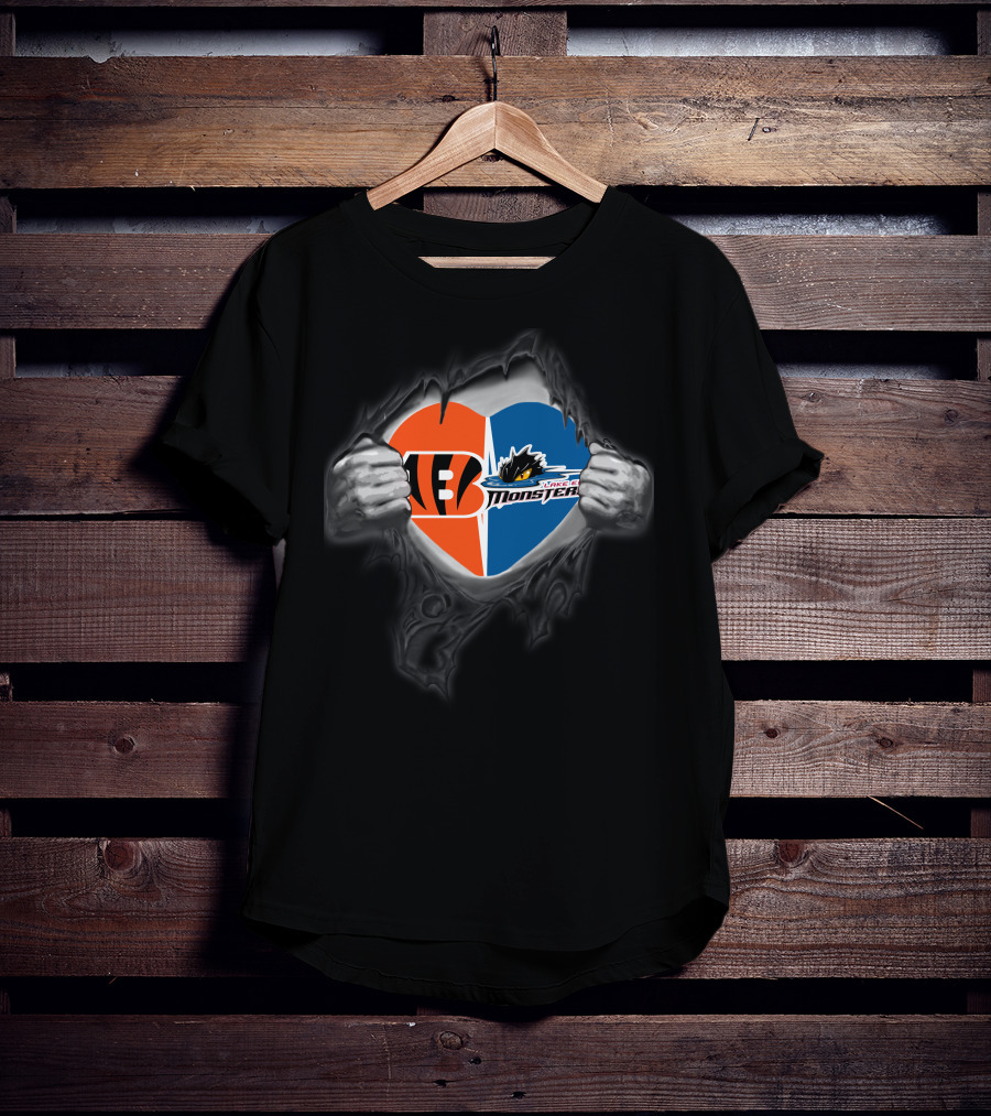 Bengals Cleveland Monsters Heart-Shaped Team Spirit T-Shirt
