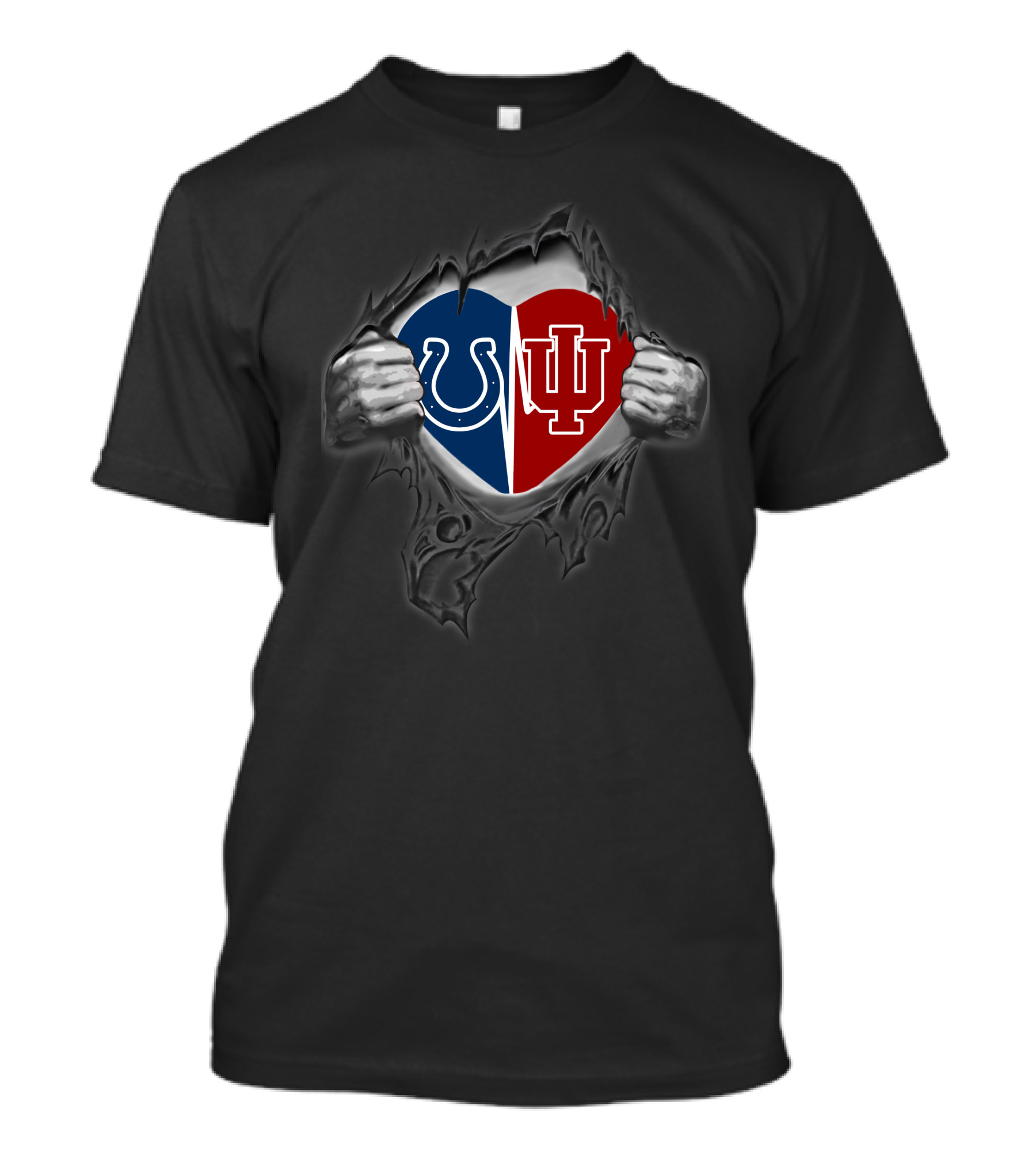 Colts Hoosiers Heart Indianapolis Indiana Blue Red Dual Love T-Shirt