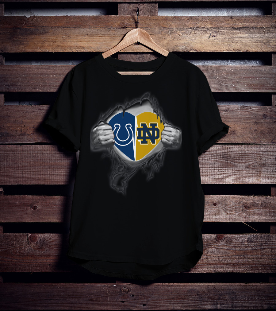Colts Notre Dame Fighting Irish Heart T-Shirt